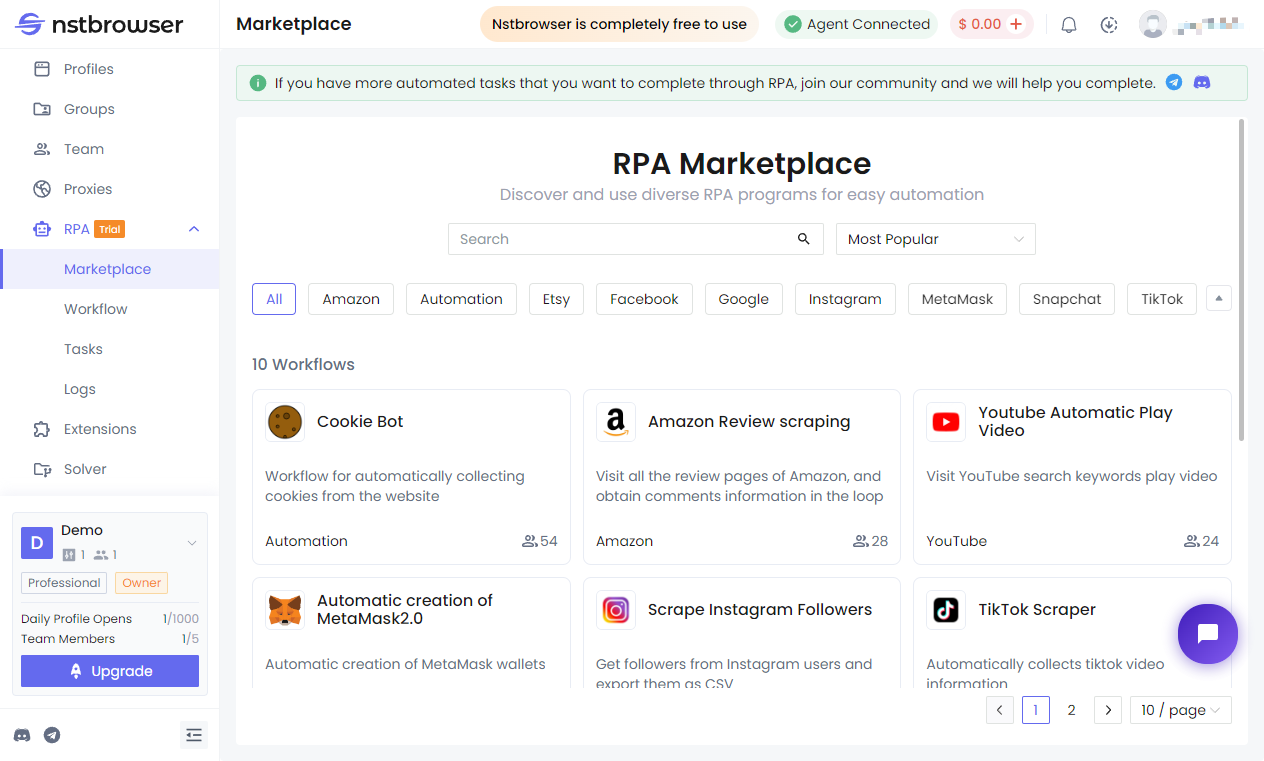 RPA Marketplace