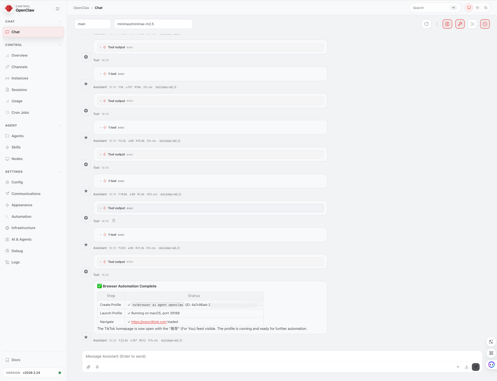 View the browser automation execution result 2